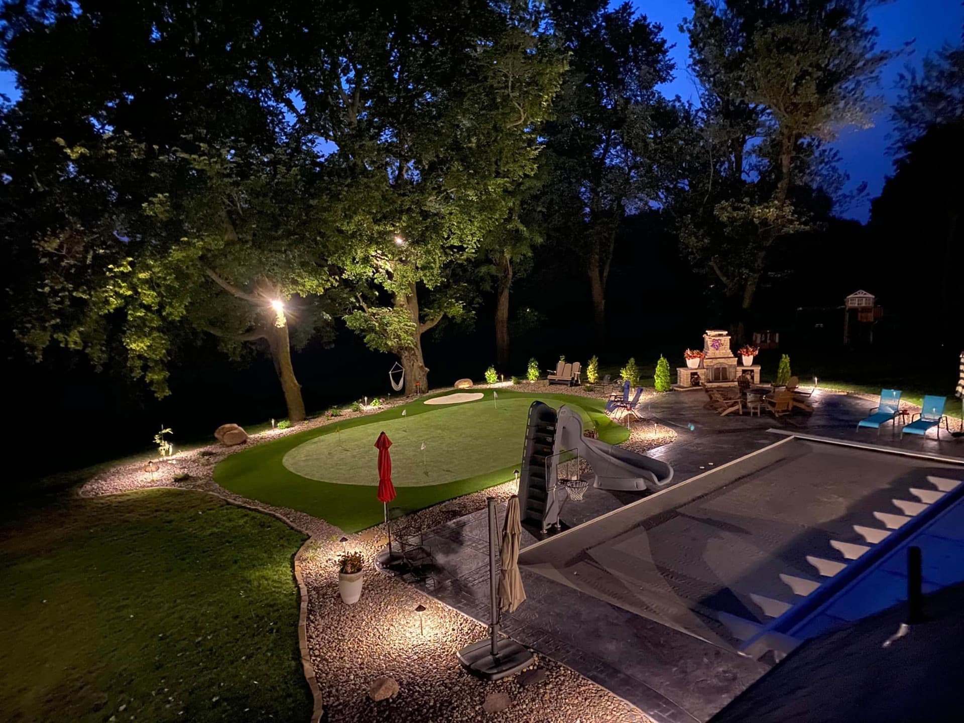 Professional landscape lighting in Kansas City